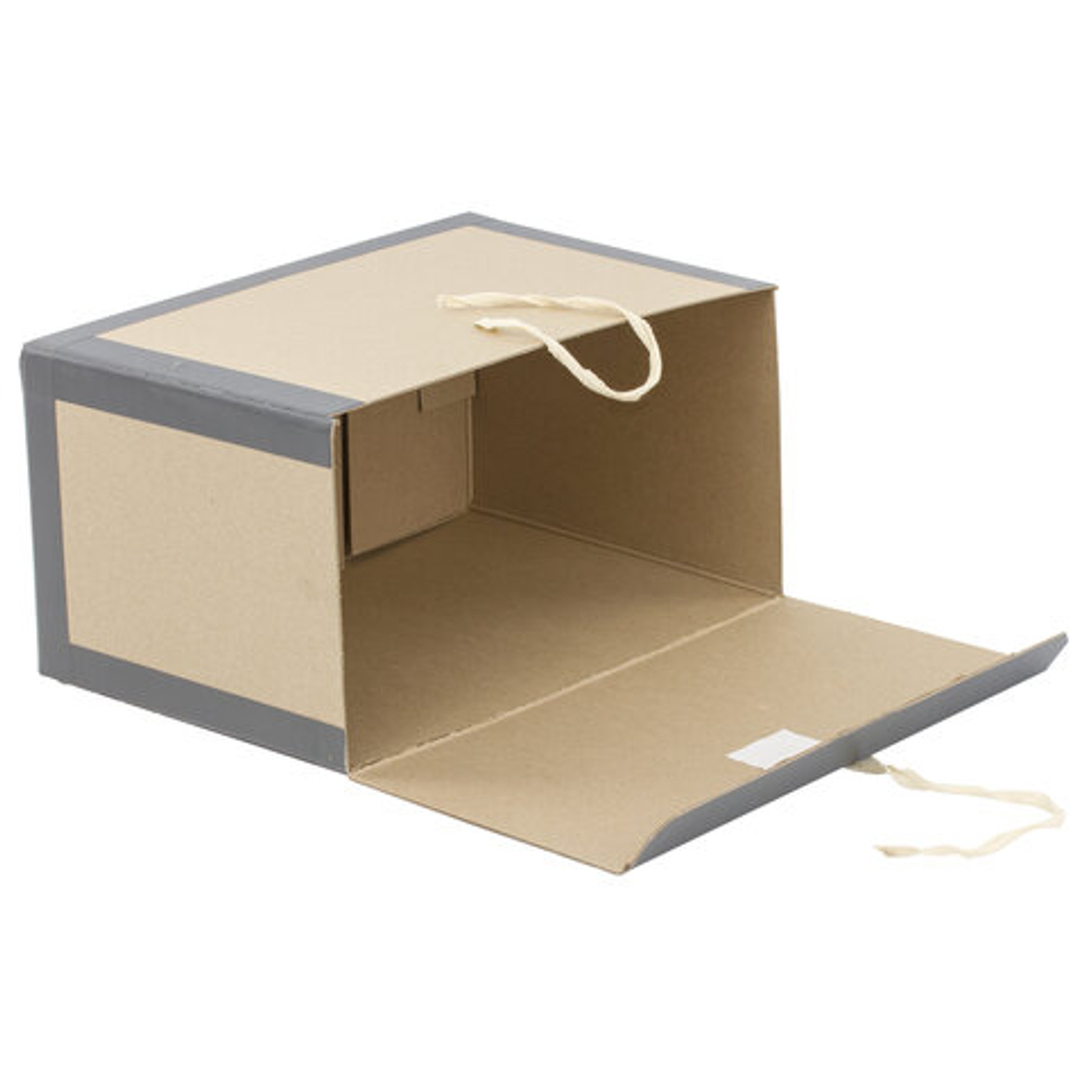 Короб архивный 180х240х330 мм, переплетный картон/бумвинил, завязки, до 1700 л.