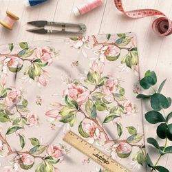 Ткань блэкаут лилейные весенние цветы