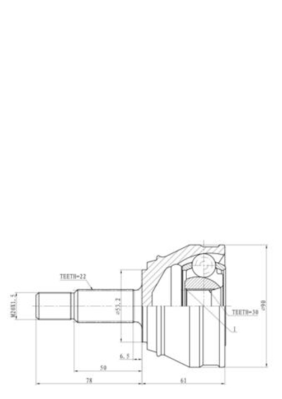ШРУС наружный (компл.)  VW G2/G3/B3/B4 GANZ GIK04038