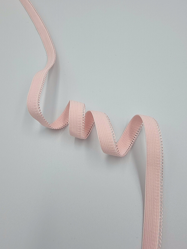 Резинка ажурная тонкая светло-розовая 10 мм (Pantone 12-1706 TPG)