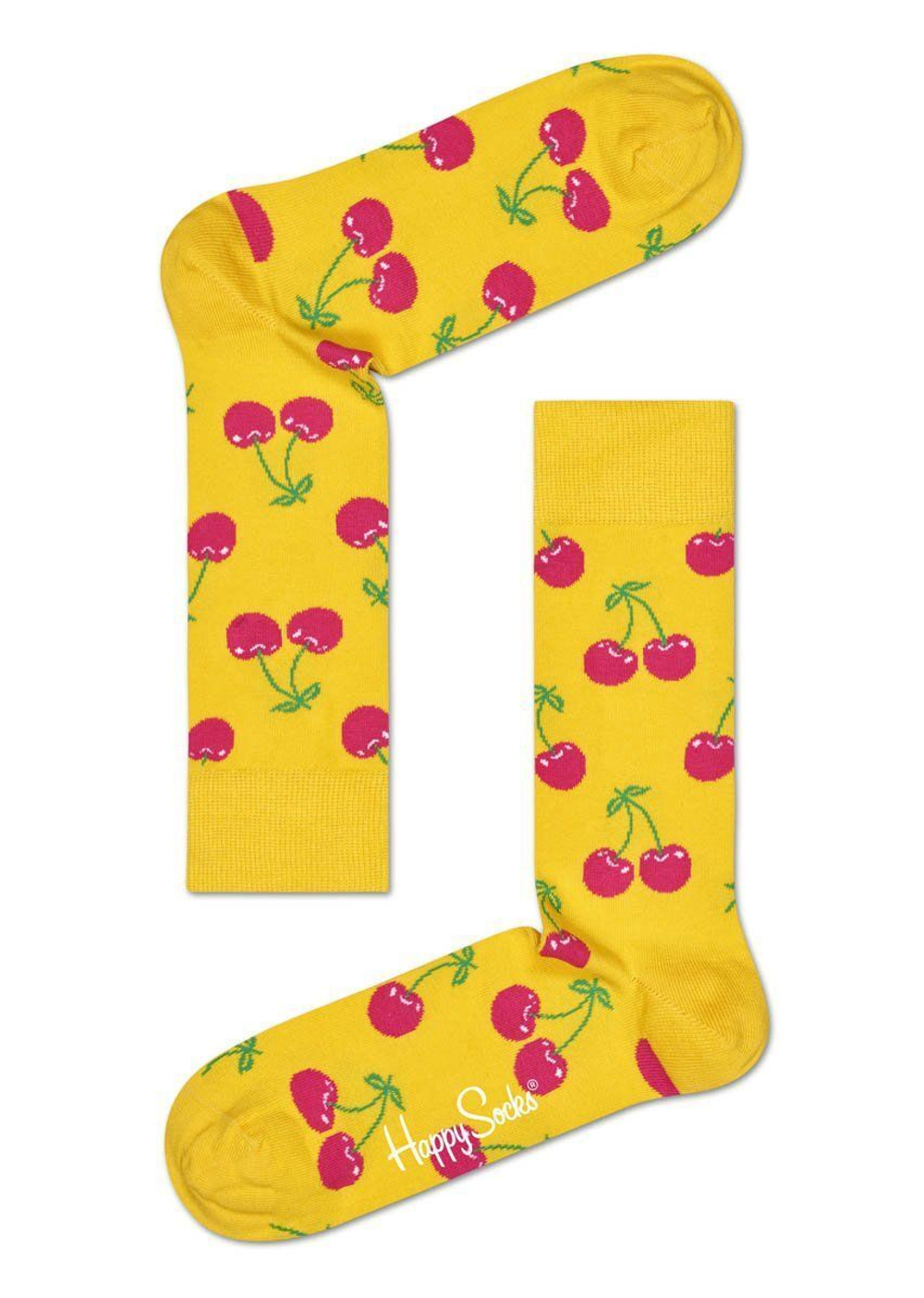 Желтые носки унисекс Cherry Sock с вишенками (Размер: 29) (Цвет: желтый)
