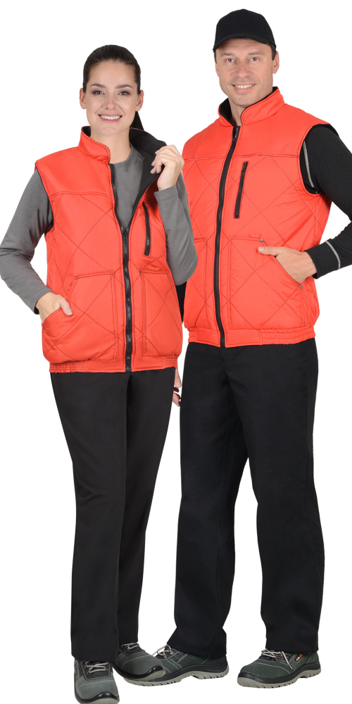 Жилет утепленный красный с флисовой подкладкой