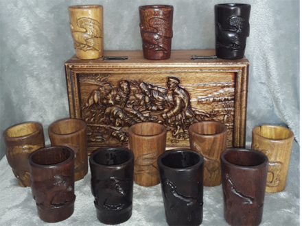 Резная рюмка красное дерево 1 шт