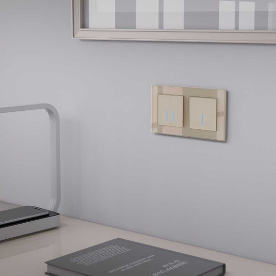 Сенсорный выключатель двухклавишный с функцией Wi-Fi Werkel шампань W4520611 4690389171307