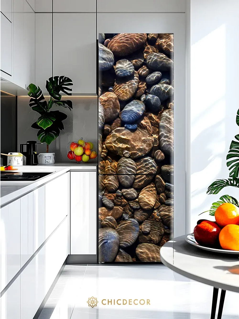 Наклейка интерьерная на холодильник природа камни