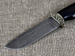 Нож "Корсар", дамасская сталь, рукоять черный граб мореный