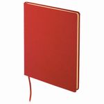 Блокнот БОЛЬШОЙ ФОРМАТ (200х252 мм) В5, BRAUBERG "Income", кожзам, 128 л., клетка, красный, 125205