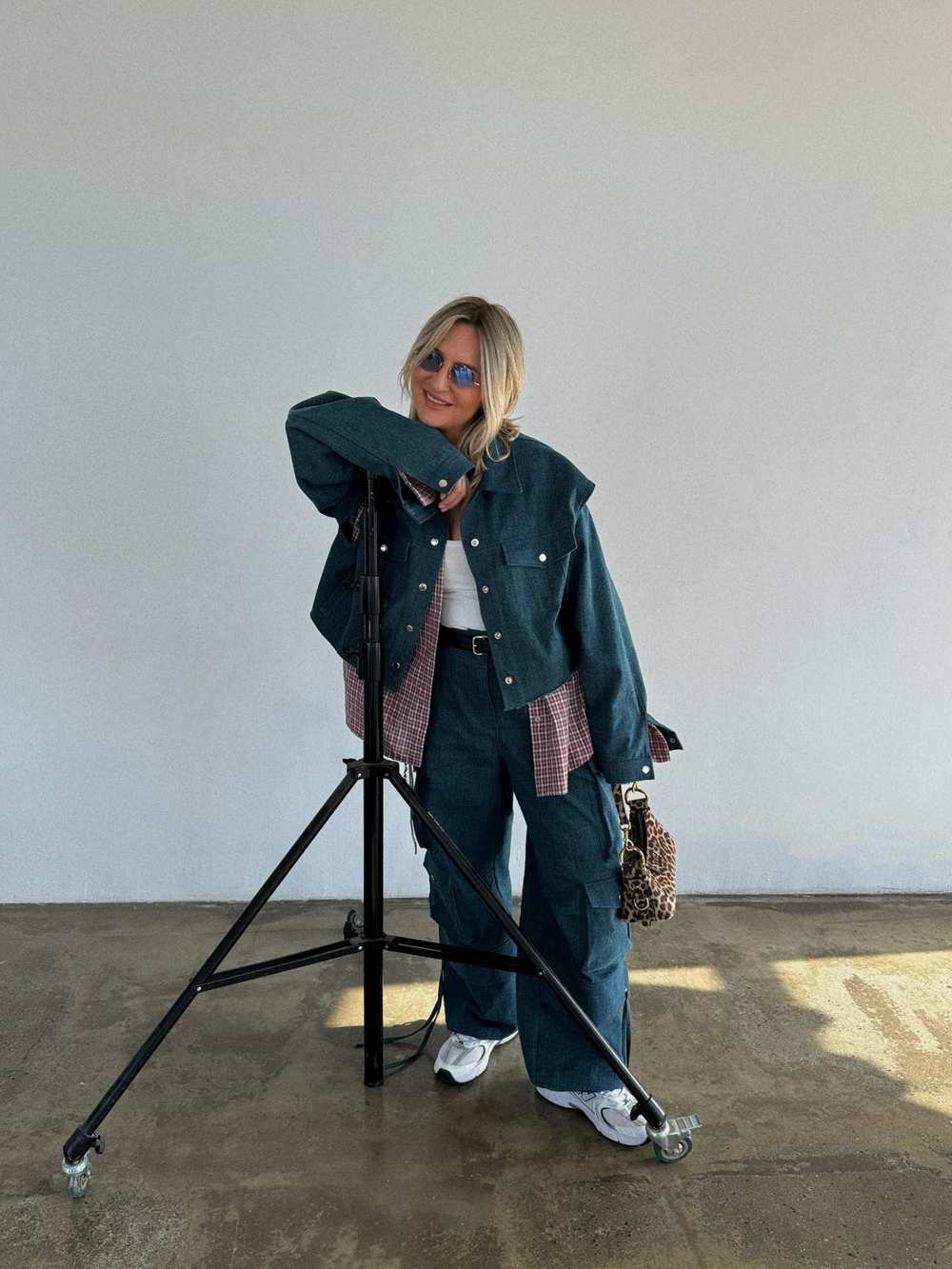 Рубашка в клетку нежно-розовая