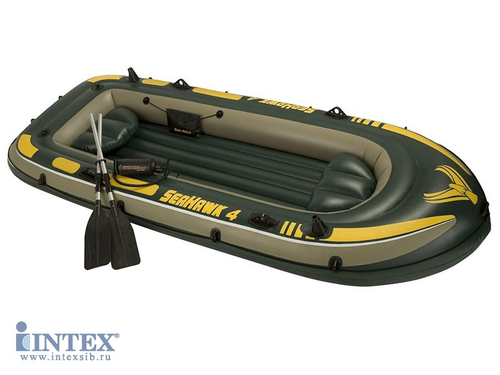 Четырехместная надувная лодка Seahawk 4 Intex, до 375 кг.