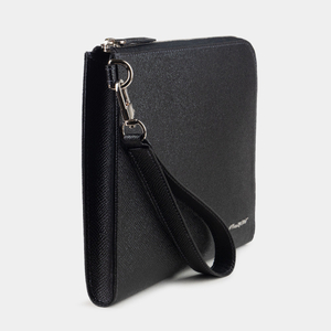 Сумка мужская Hector из кожи сафьяно, черного цвета