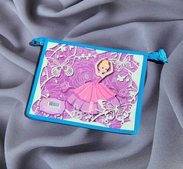 Папка на молнии А5 ПВХ Единорог, синяя