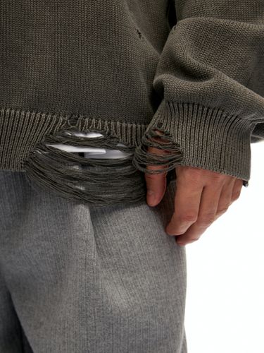 Серый хлопковый джемпер с перфорацией Votus