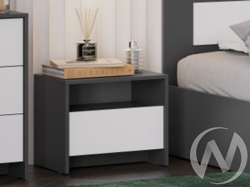 Тумба прикроватная МС Дольче (графит/белый)