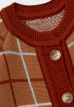 Комбинезон вязаный (клетка терракот)