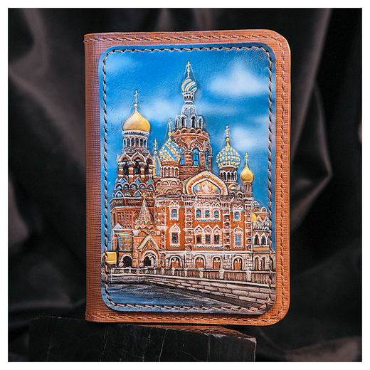 Чехол на паспорт «Городские мотивы» оранжевый
