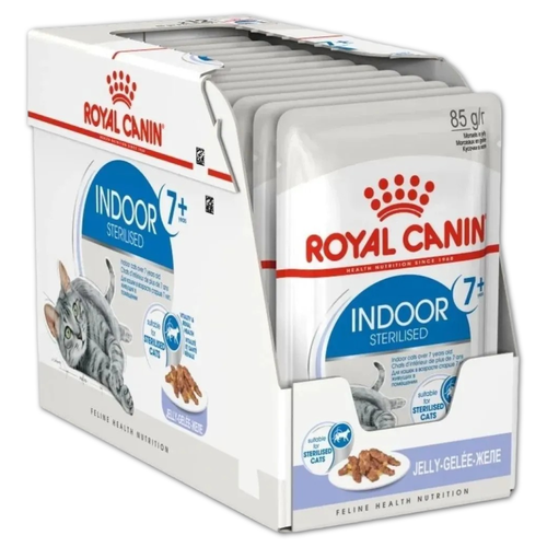 Royal Canin корм консервированный для пожилых кошек 7+ кусочки в желе домашние стерилизованные