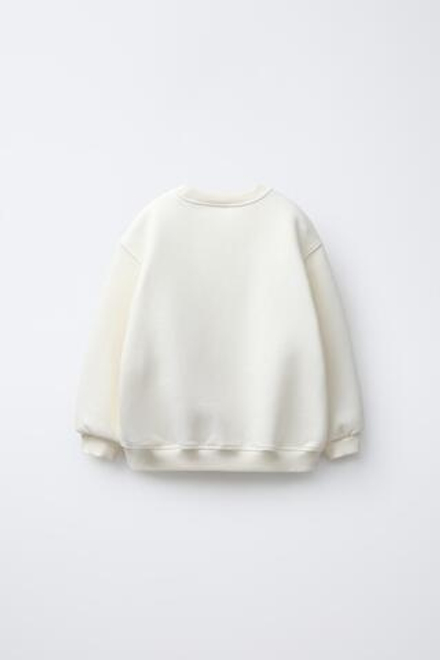 ZARA ТОЛСТОВКА С ЦВЕТАМИ, ЖЕЛТОВАТО-БЕЛЫЙ