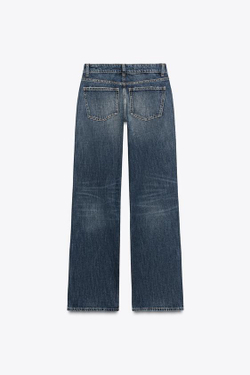 ZARA ДЖИНСЫ TRF WIDE LEG С НИЗКОЙ ПОСАДКОЙ, СИНИЙ