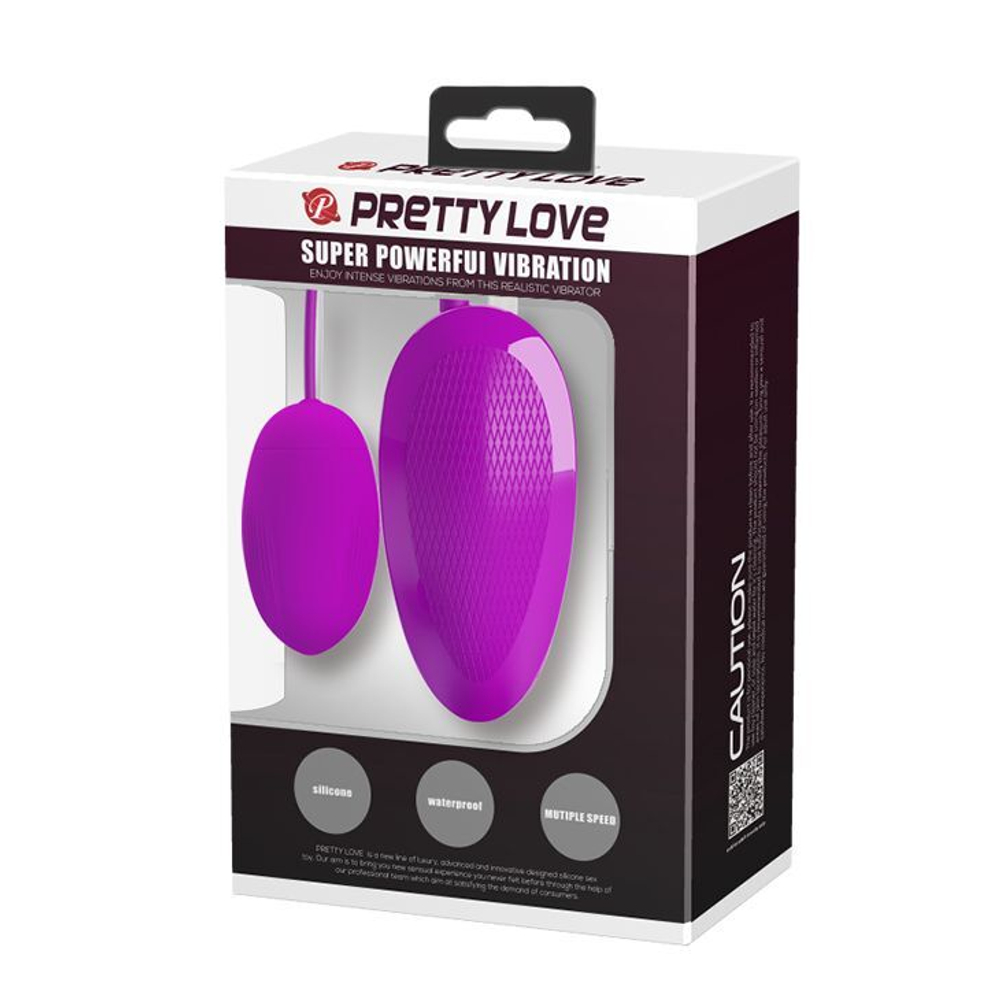 Лиловое виброяйцо с удобным пультом управления вибрацией (Цвет: лиловый)