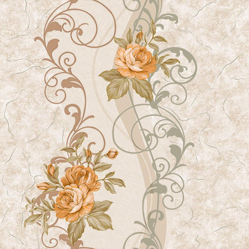 Обои в бобинах 0.53х200м Влада оранжевый