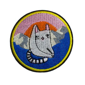 Нашивка термоаппликация на одежду и на рюкзак. Кото-банан. Кошка