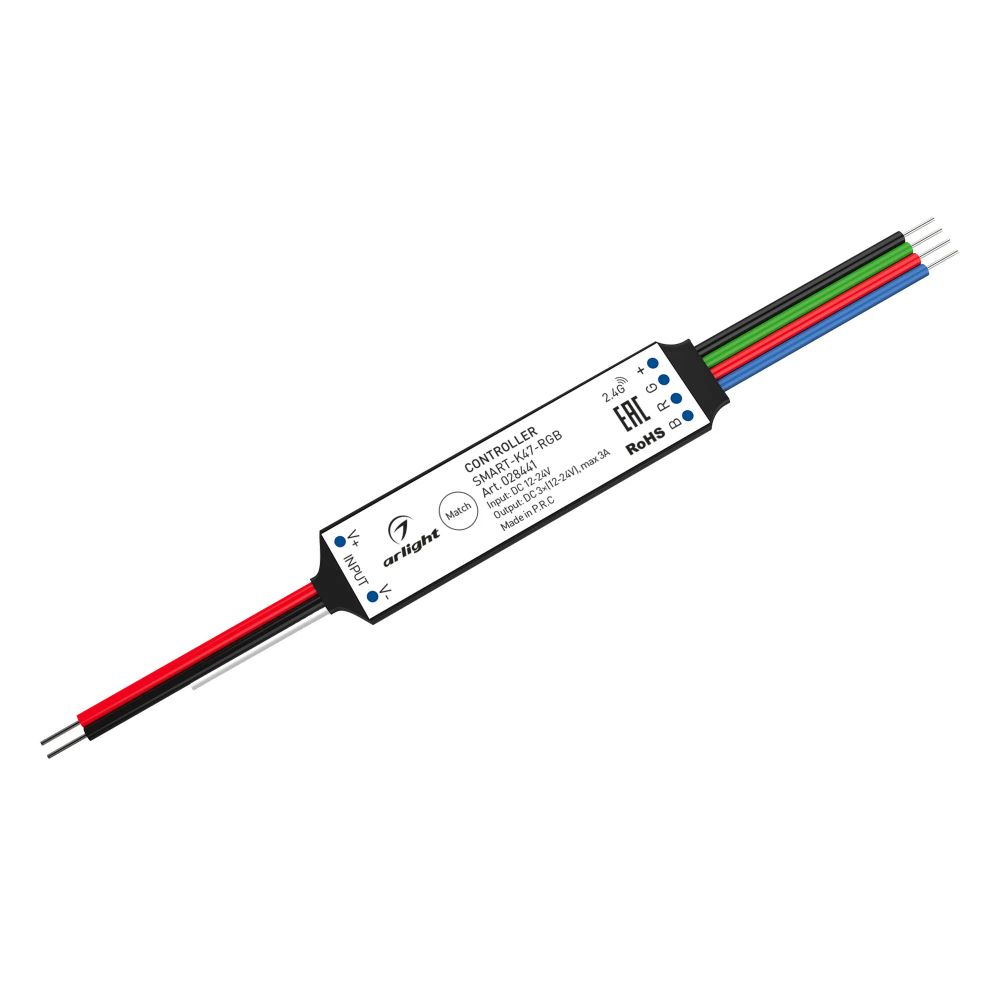 Контроллер SMART-K47-RGB (12-24V, 3x1A, 2.4G) (Arlight, IP20 Пластик, 5 лет) 028441