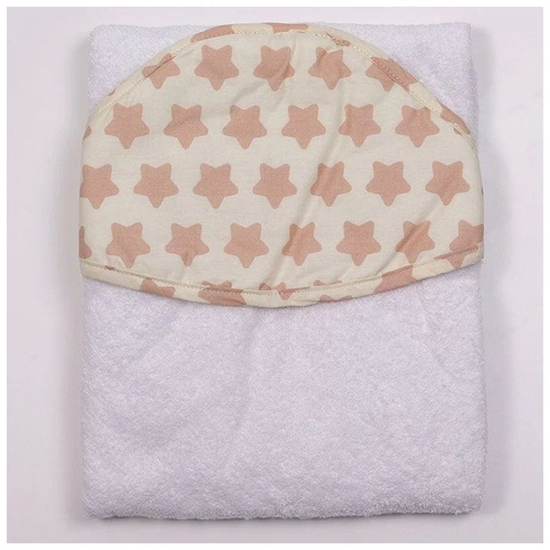 Полотенце-уголок топотушки М5-3 махра 100*75 см звезда бежевый