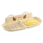 Мыльница двойная с присосками цвет кремовый РП-854