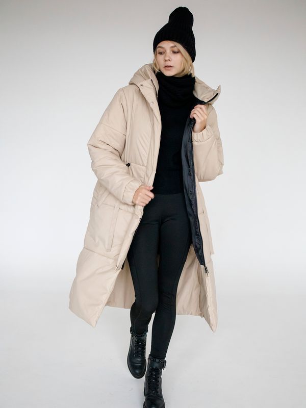 Пуховик зимний женский бежевый - фото 13