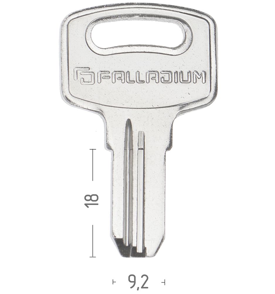 Заготовка вертикального ключа 10406 PALLADIUM 4 2 паза (17.8x9.2х2.5мм) КНР