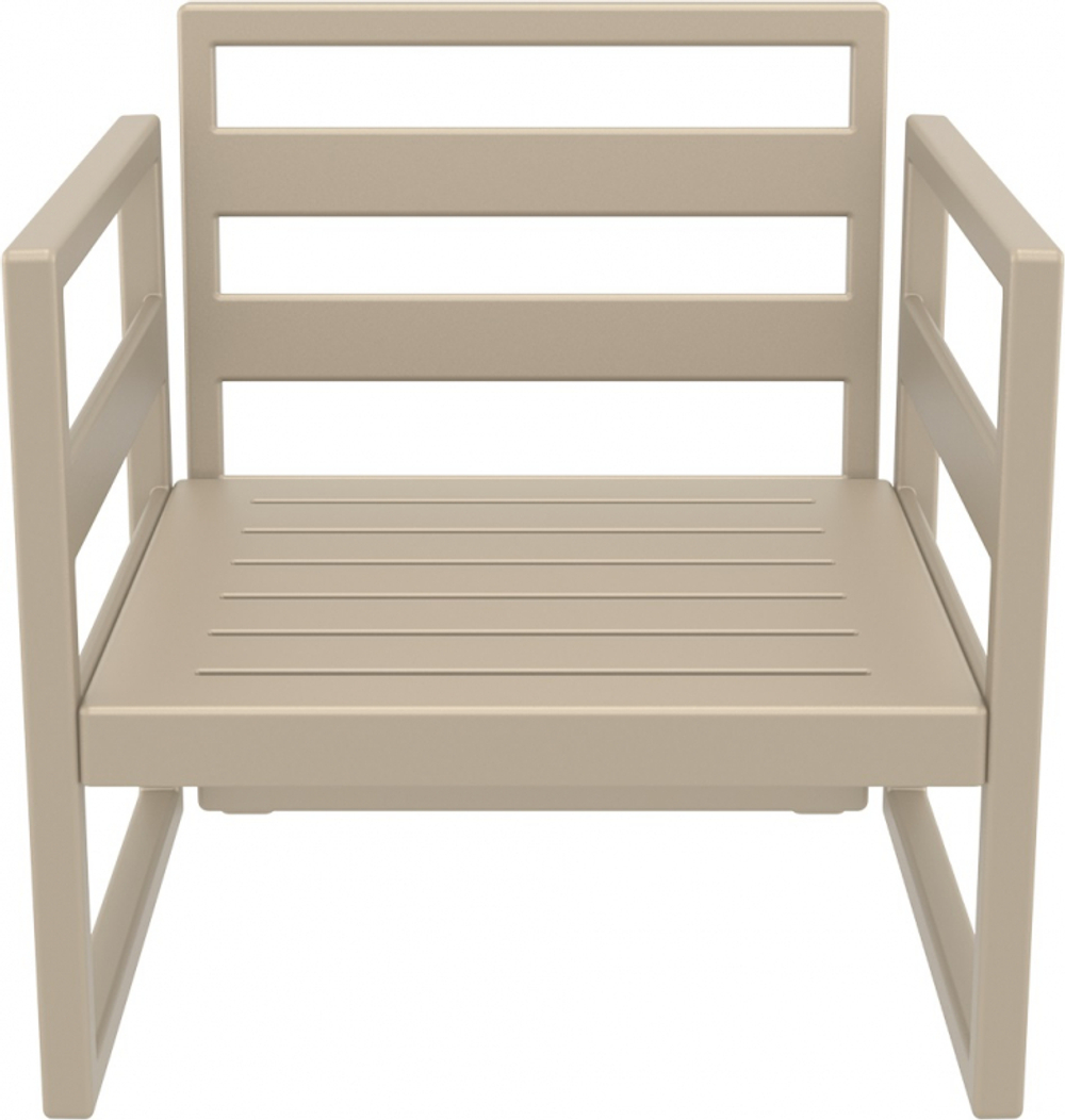 Кресло пластиковое с подушками Siesta Contract Mykonos, бежевый, темно-серый