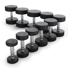 Ряд гантелей круглых UNIX Fit обрезиненные от 2,5 до 25 кг