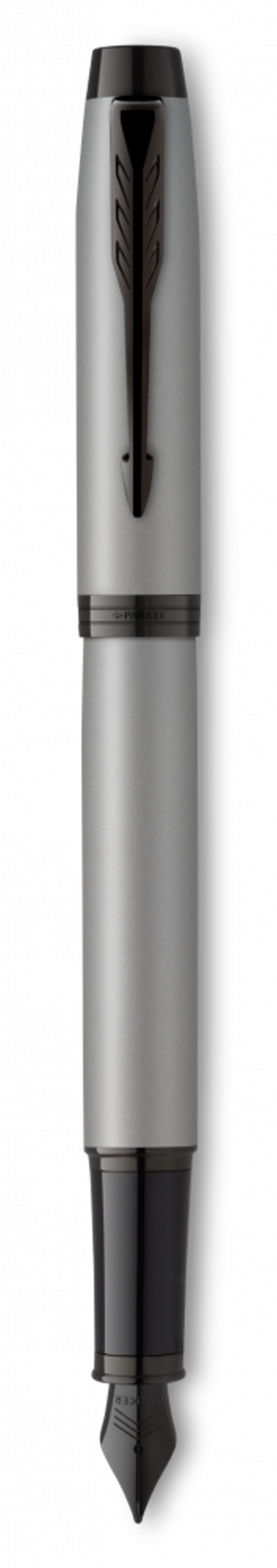 Перьевая ручка Parker IM Achromatic, Grey BT, перо: F, цвет чернил: blue, в подарочной упаковке.