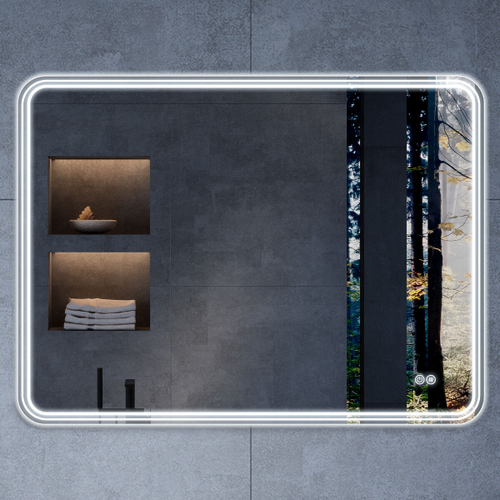 Зеркало Vincea LED VLM-3MA800-2 800х600 c сенсорным выключателем и диммером, антизапотевание