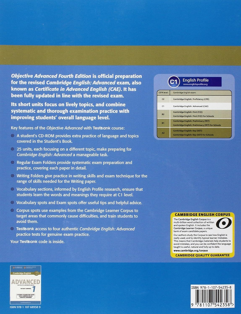 Objective Advanced Student's Book with Answers with CD-ROM with Testbank. 4th Edition