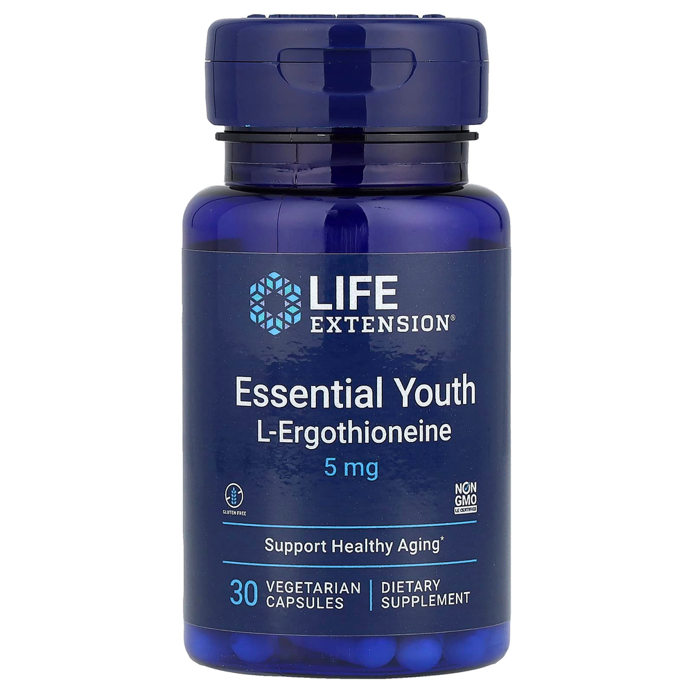 Life Extension, Essential Youth L-эрготионеин, 5 мг, 30 вегетарианских капсул
