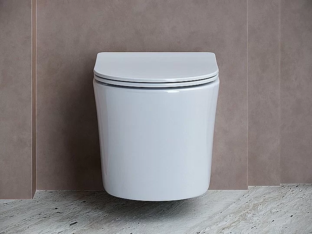 Унитаз подвесной Ceramica Nova Balearica CN6000_1002M_1000 безободковый, с крышкой микролифт, с инсталляцией и кнопкой матовый хром