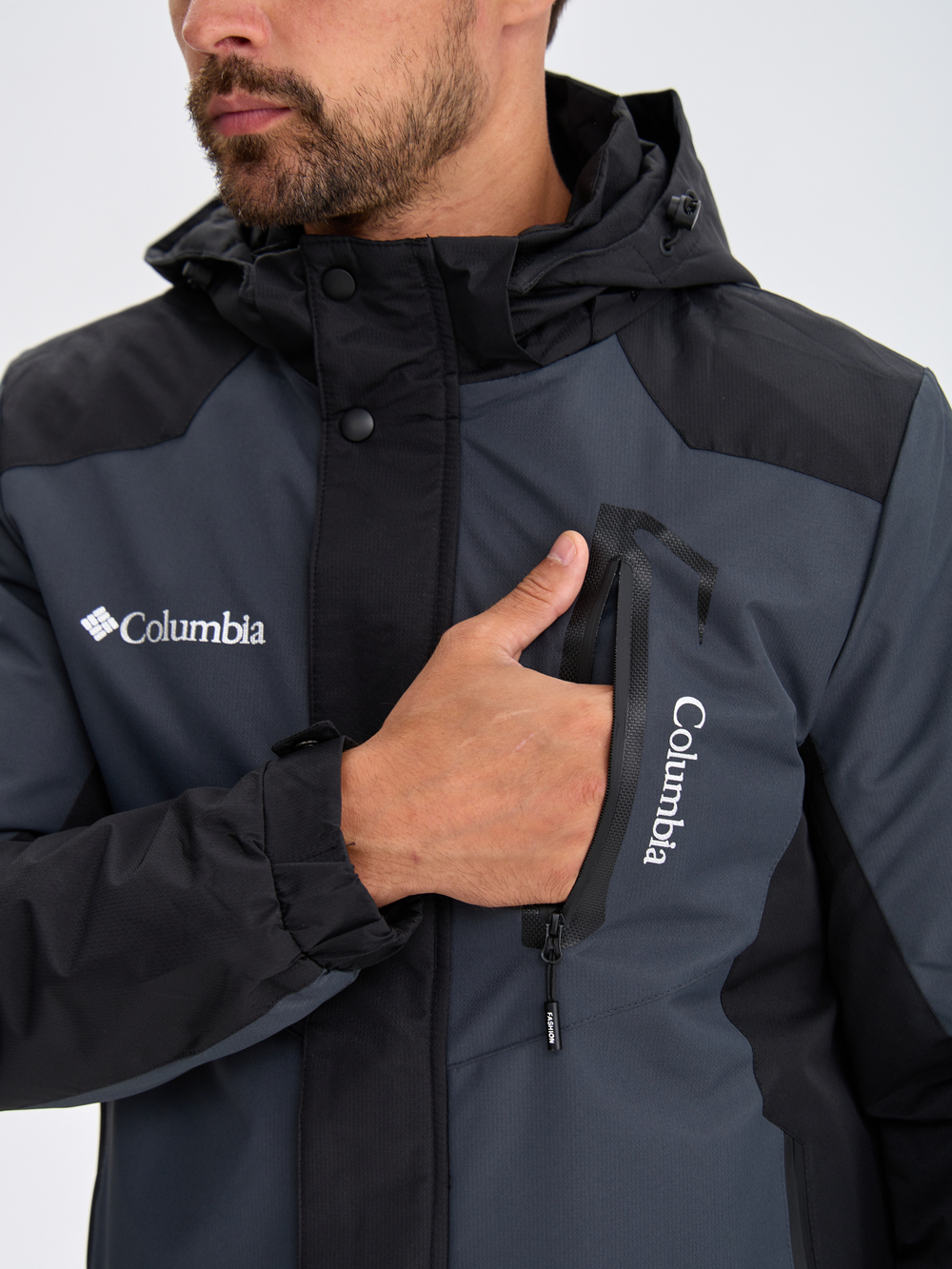 Куртка демисезонная чёрно-синяя Columbia