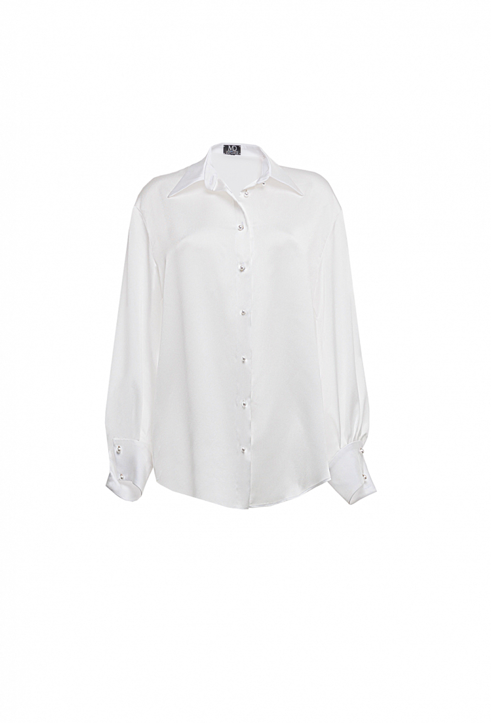 Блузка с широкими рукавами белая 25-01-24 SS