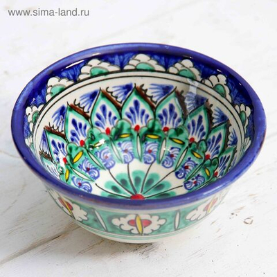 Пиала Риштанская Керамика Узоры , 11 см, большая, микс