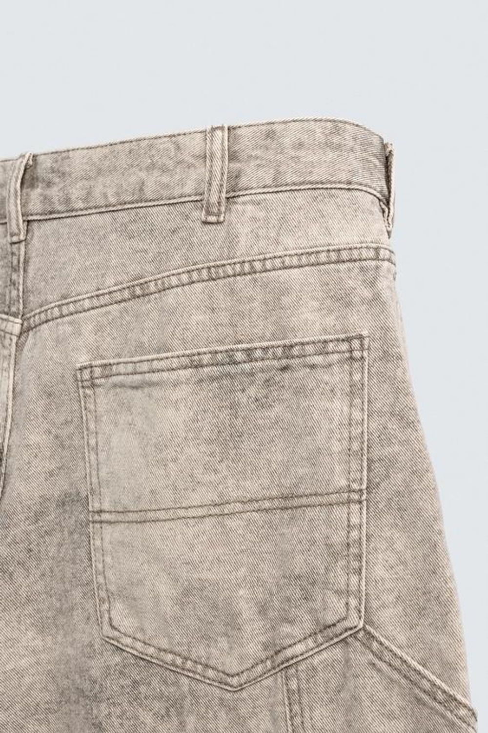 ZARA БРЮКИ КАРГО С ДАЛМАТИНСКИМ ПРИНТОМ, СЕРО-БЕЖЕВЫЙ