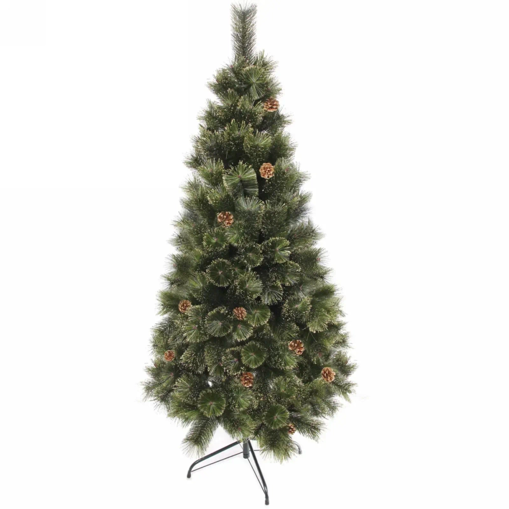 Ёлка «Зимушка» 150 см, леска, шишки, золотое напыление (152 веток) (SZ802GA-150)