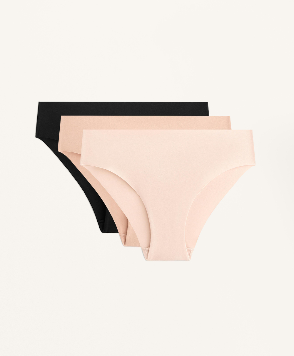 OYSHO Набор бесшовных из 3 классических трусов, черный