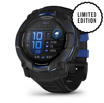 Умные часы Garmin Instinct 3 Amoled 50 mm black with Black/Bolt Blue Band