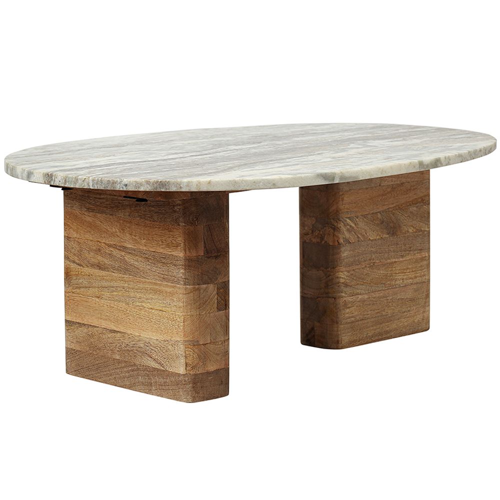 Столик кофейный Torhill, 75х52 см, бежевый/мрамор