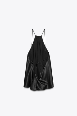 ZARA ТОП-ХАЛТЕР ZW COLLECTION, ЧЕРНЫЙ