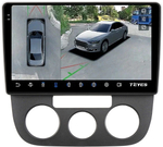 Магнитола Volkswagen Jetta 5 2005-2010 (кондиционер) - Teyes CC3-2K-360 на Android 10, 2K QLED, 6Гб+128Гб, CarPlay, 4G SIM-слот, 4 камеры в комплекте