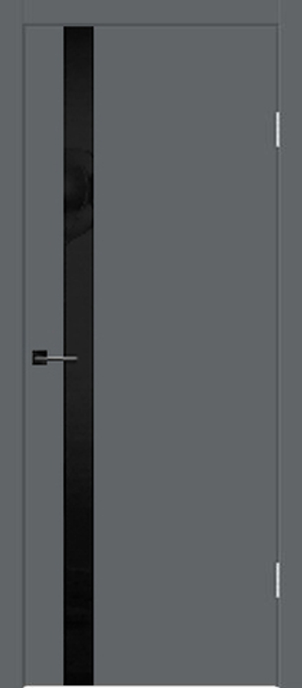 Межкомнатная дверь Velldoris Galant Z1 PO Лакобель черное (кромка ABS в цвет полотна) Вулкан