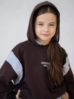 Худи для девочки коричневый с завязками