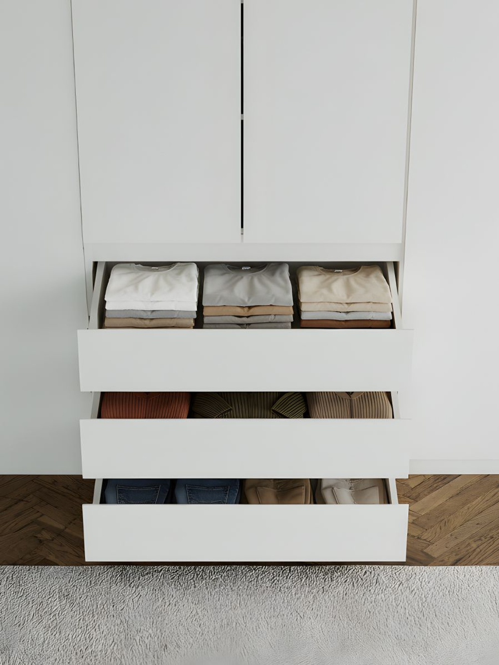 Шкаф 160х50х220, Марм, для одежды распашной 4 двери 3 ящика со штангой и полками, Dipriz